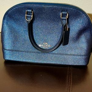 Coach handbag purse metallic blue